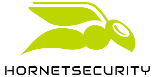 Logo Hornetsecurity : guêpe verte stylisée, sécurité informatique, cybersécurité, PHV