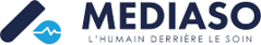 Logo MEDIASO : l'humain derrière le soin, santé, médical