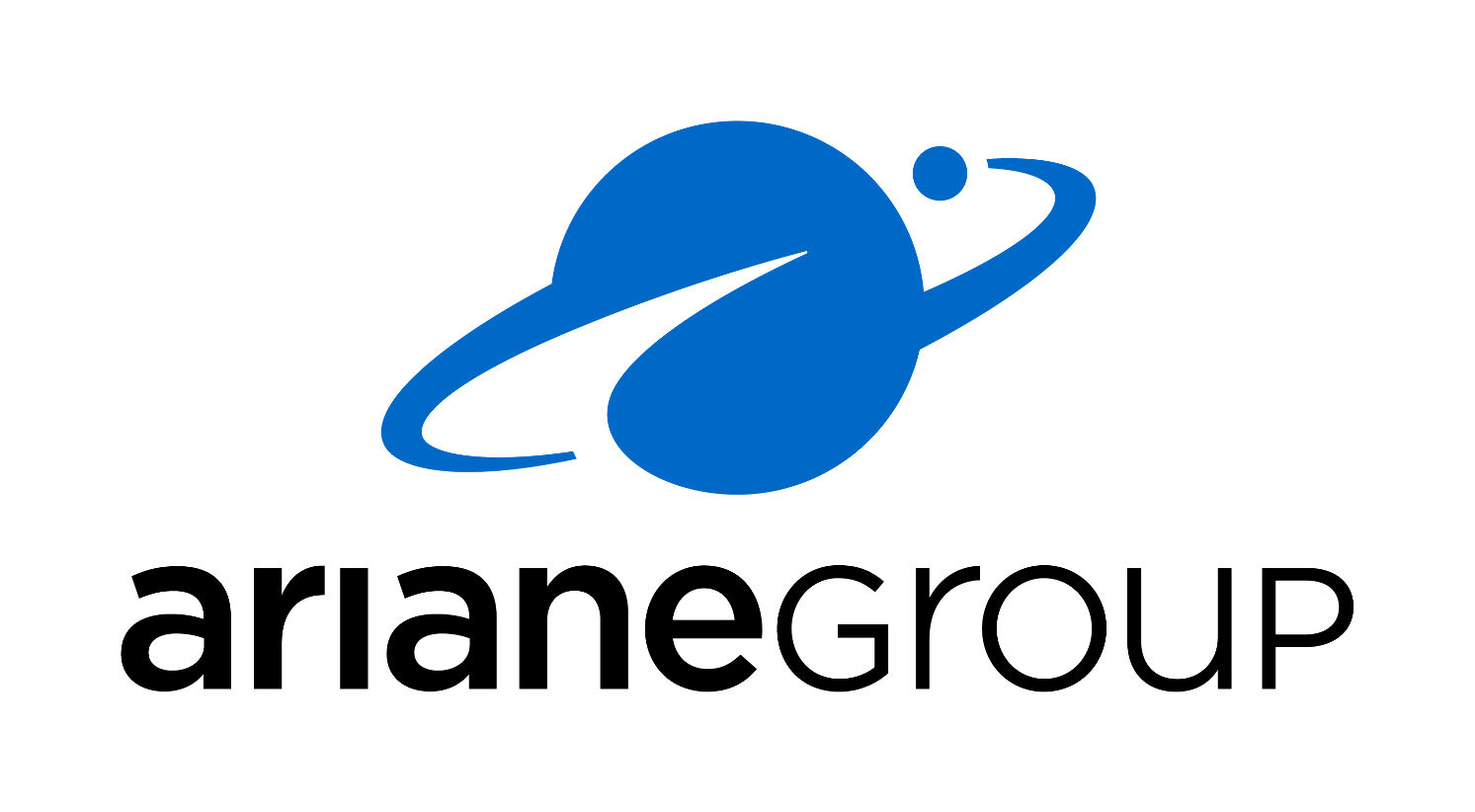 Logo ArianeGroup : planète bleue stylisée et nom de la société.