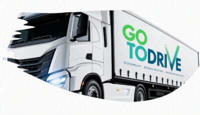 Poids lourd aux couleurs de Gotodrive, formation éco-conduite poids lourd